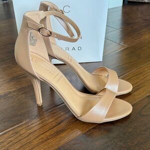 LC Lauren Conrad Hematite Nude Heeled Sandals sz 10 NEW